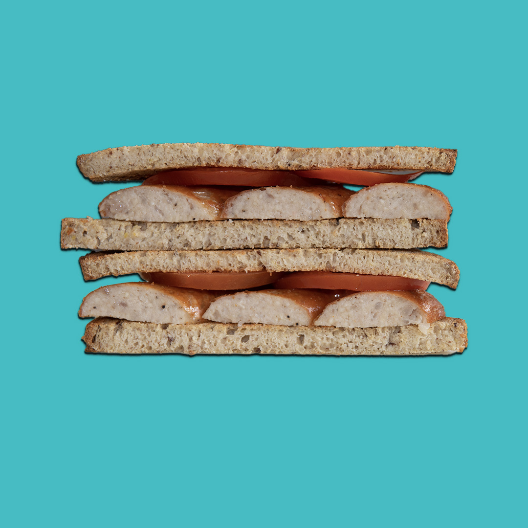 Gluten Free Sausage and tomato Sandwich