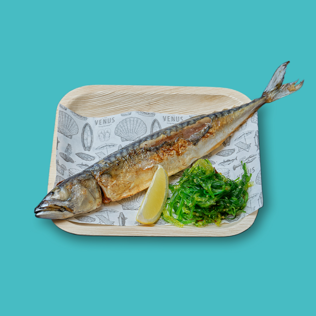 Whole local oven baked mackerel